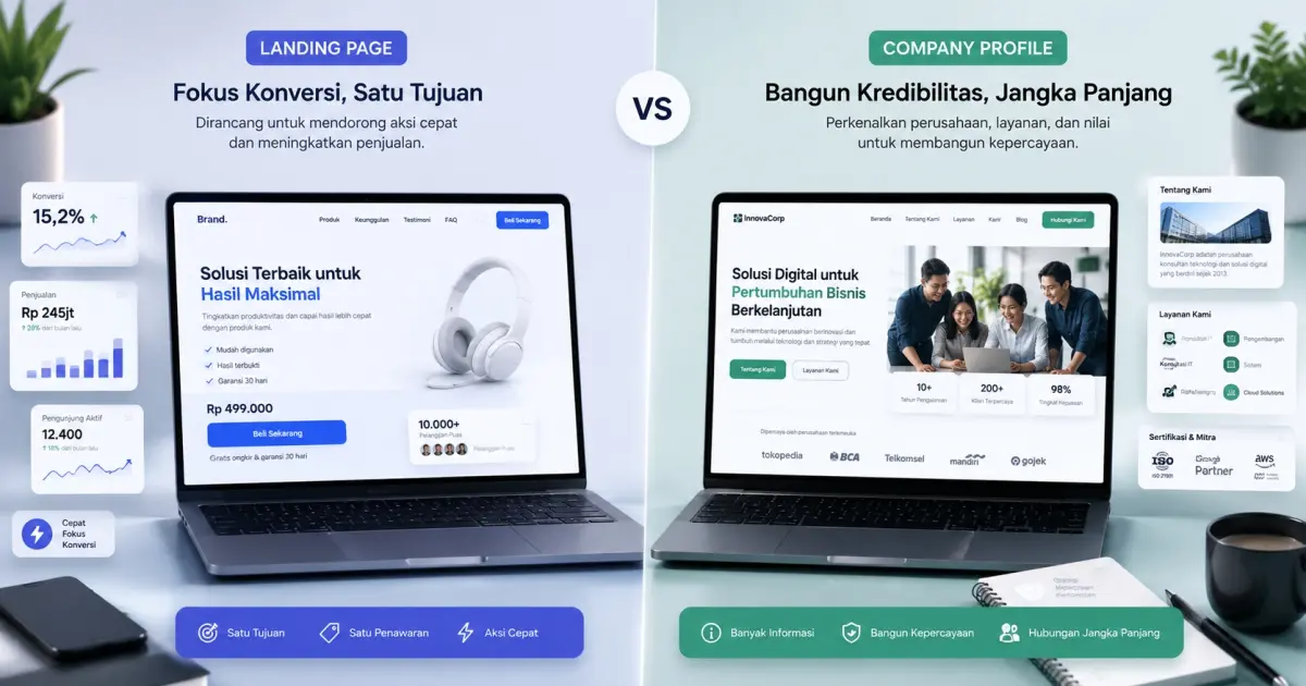 Perbandingan Landing Page dan Company Profile