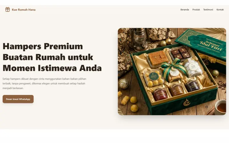 Landing Page Kue Rumah Hana